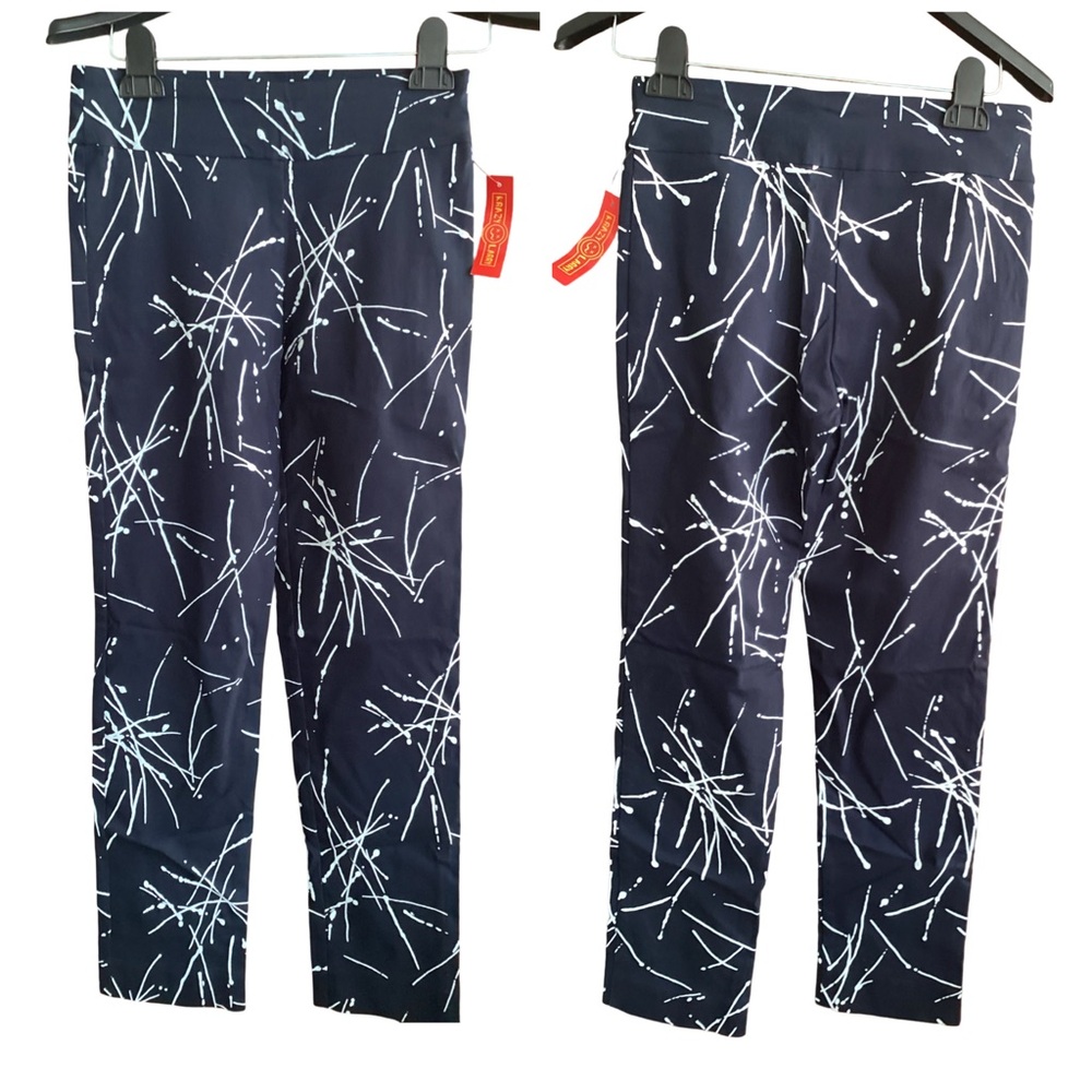 🐴 NWT Crazy Larry Navy and White Patterned Pants